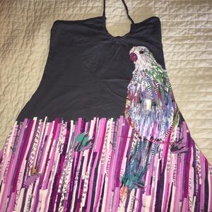 H & M Divided halter Quetzal bird size 4 S/M
